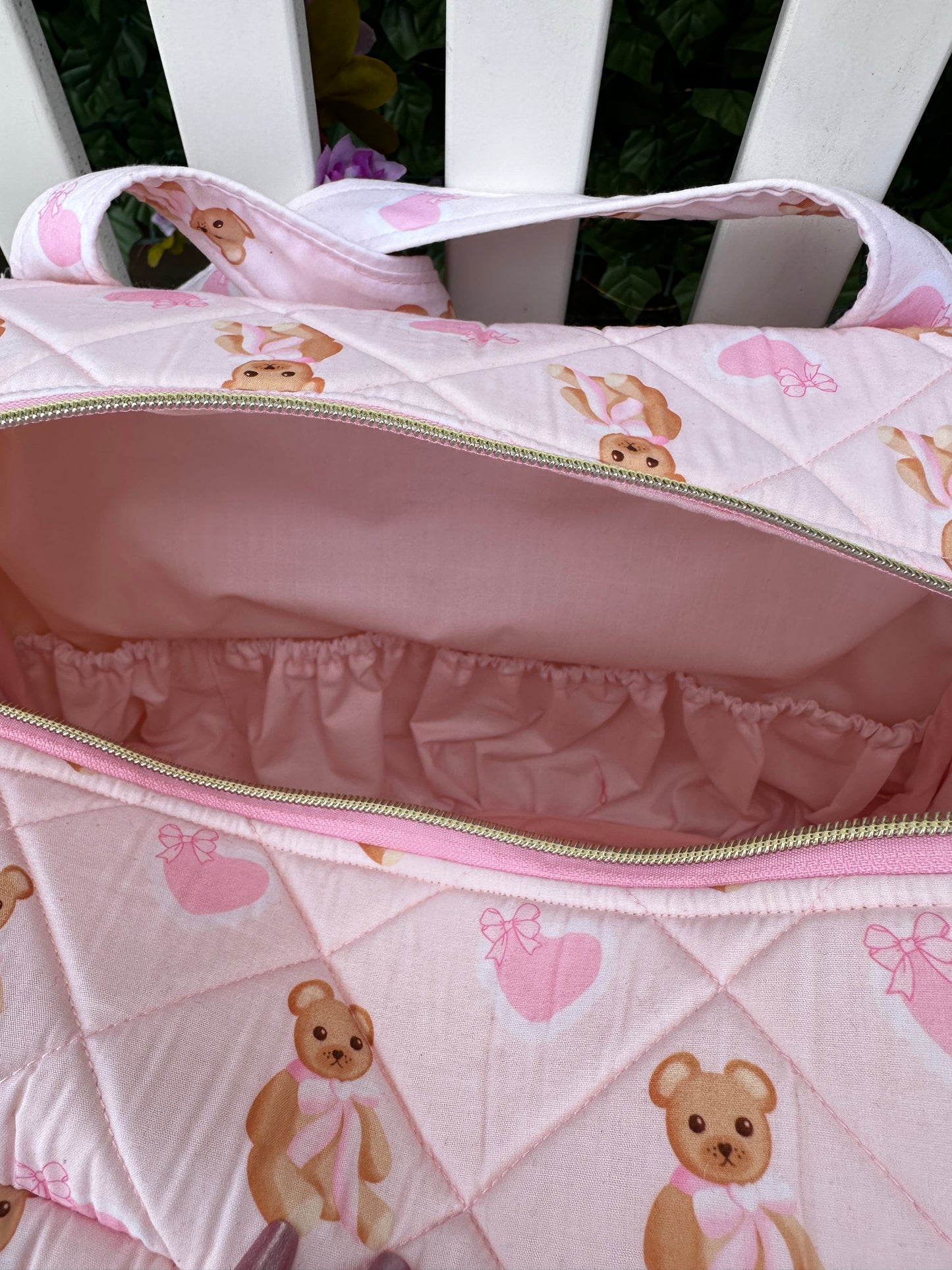 Custom love bear diaper bag