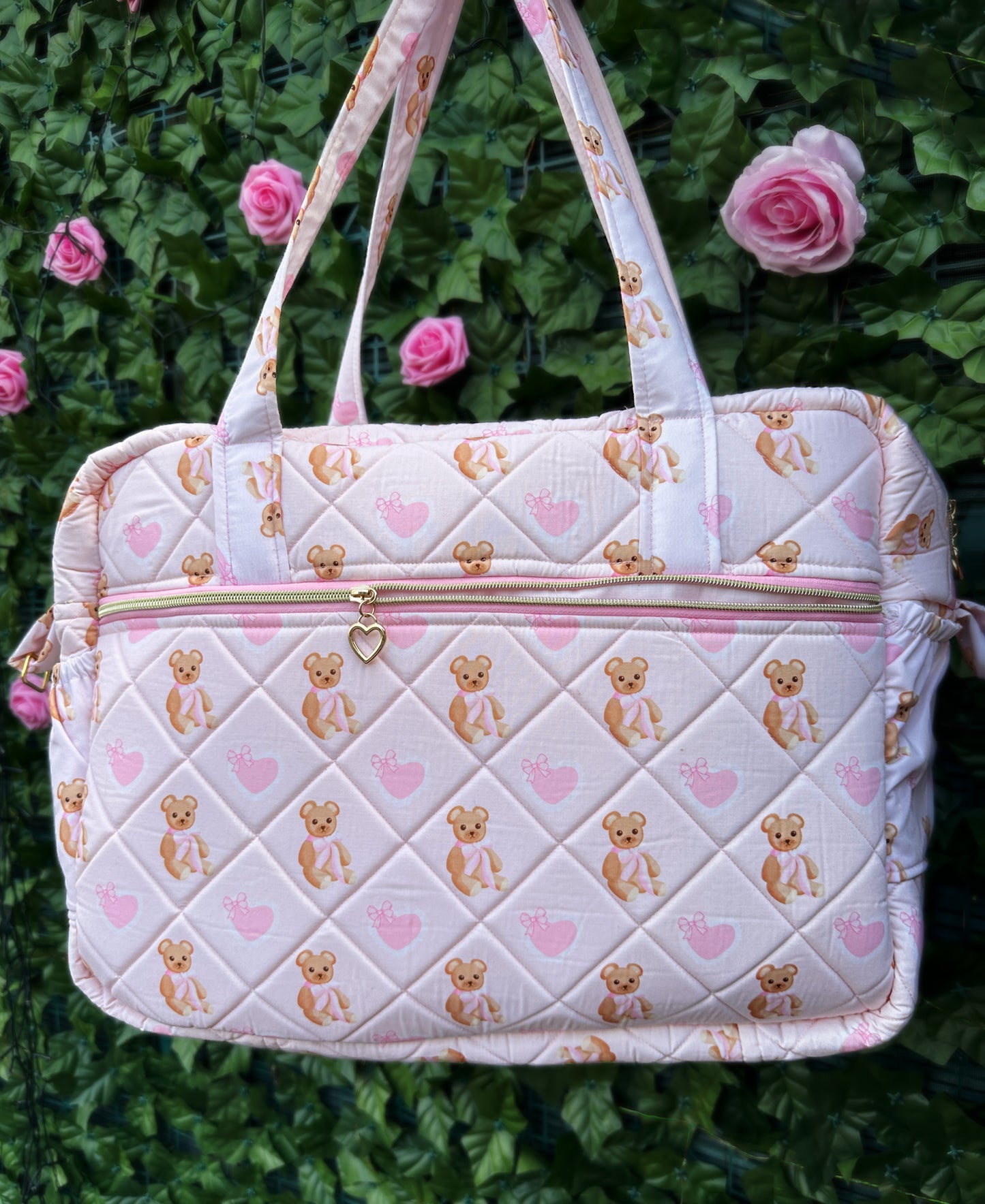 Custom love bear diaper bag