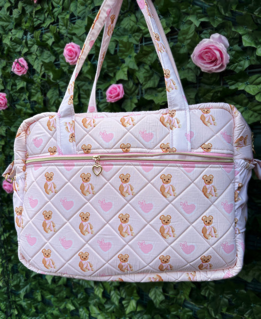 Custom love bear diaper bag